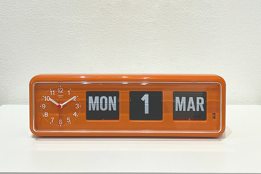 TWEMCO CALENDAR FLIP CLOCK - Orange twemco-calendar-flip-clock-orange